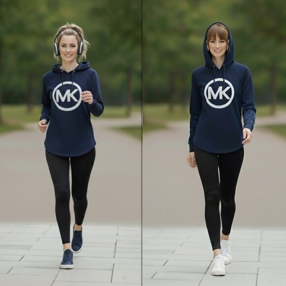 NWT Michael Kors Women’s OVERSIZED Hoodie in True Blue – Size S - Picture 8 of 16